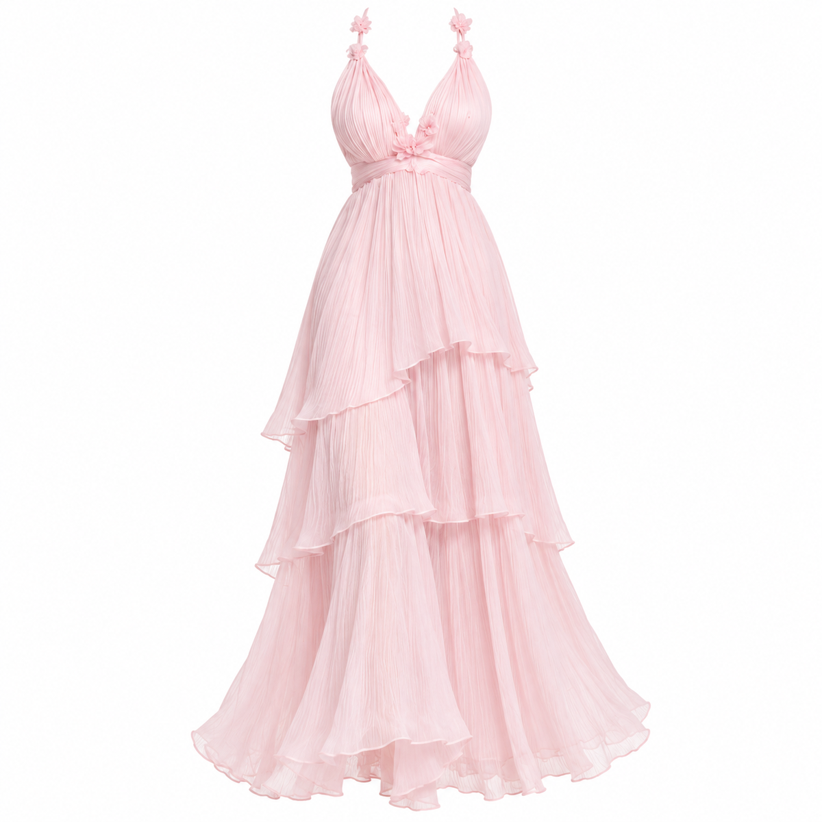 Vestido Elegante De Gaza Hombros Descubiertos Corte De Pastel Cintura Alta Sin Mangas Cuello V Espalda Descubierta Casual Formal