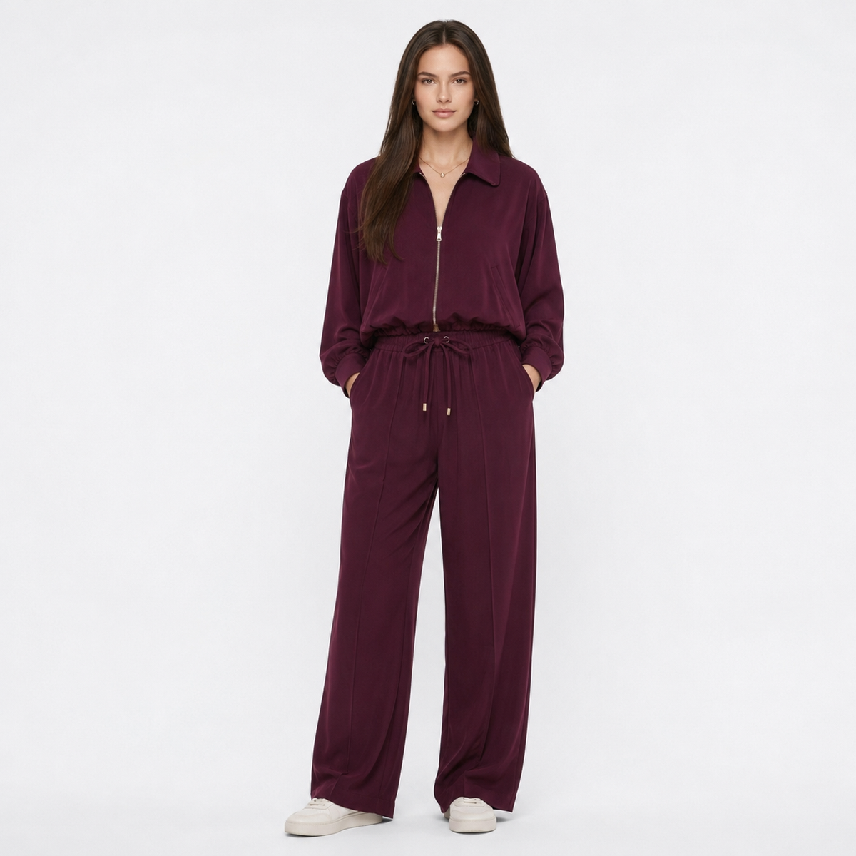 Conjunto Casual Elegante para Mujer Color Vino