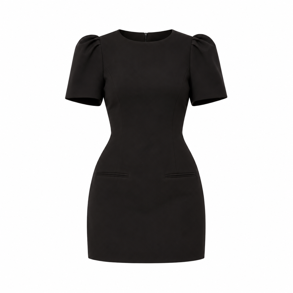 Elegante Vestido Chico Midi Casual Formal Manga Corta Cuello Redondo Moda Mujer En Tendencia