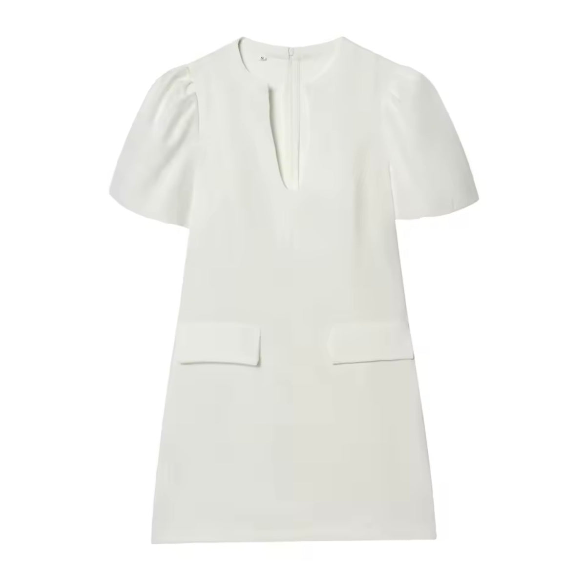 Vestido Corto Casual Elegante con Manga Abullonada de Moda