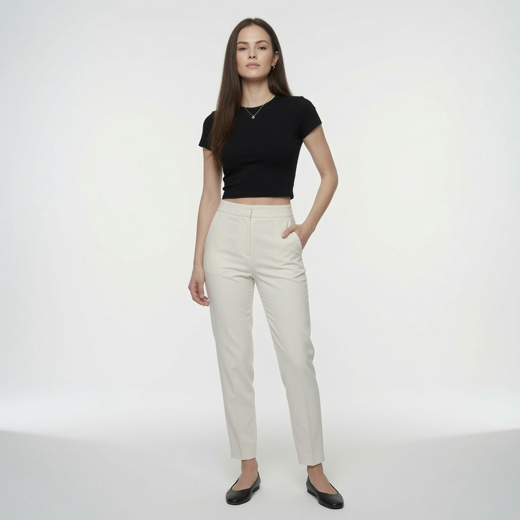 Elegante Pantalón De Traje Para Mujer Pierna Recta Diseño Asimétrico Moda Mujer En Tendencia 1 Tono Mas