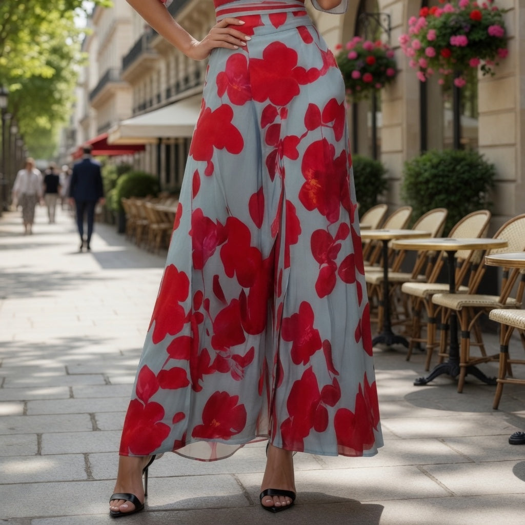 Vestido Largo Casual Formal Rojo Con Gris En Tendencia