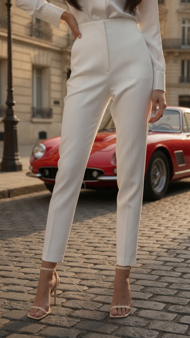Pantalón Elegante Capri Casual Para Mujer Ajustado Hasta El Tobillo De Cintura Alta Moda En Tendencia