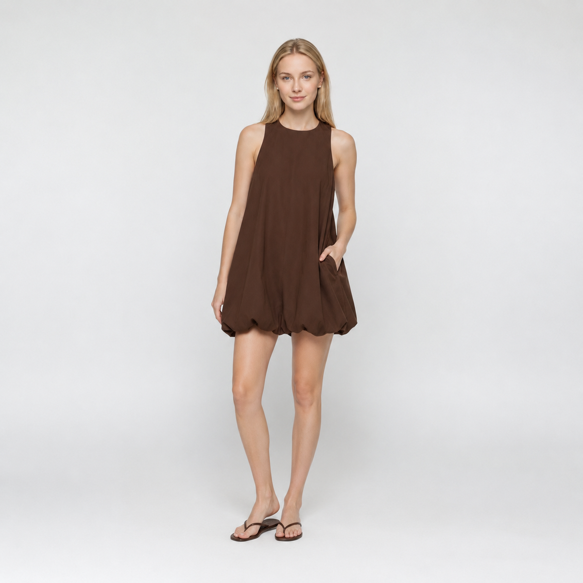 Vestido Elegante Casual Corto Estilo Coreano Cuello Redondo Moda Mujer En Tendencia