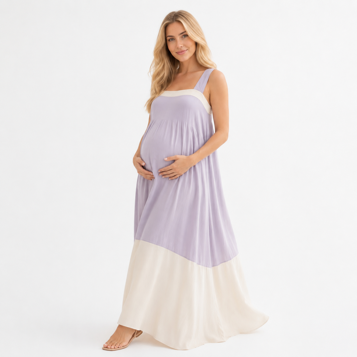 Vestido Maxi de Maternidad Lila Cómodo y Elegante (Copia)