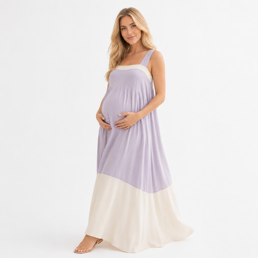 Vestido Maxi de Maternidad Lila Cómodo y Elegante (Copia)