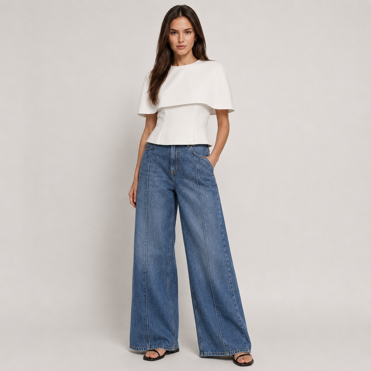 Blusa Capa Elegante para Mujer con Corte Estructurado