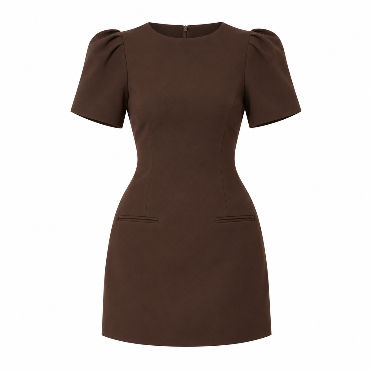 Elegante Vestido Chico Midi Casual Formal Manga Corta Cuello Redondo Moda Mujer En Tendencia