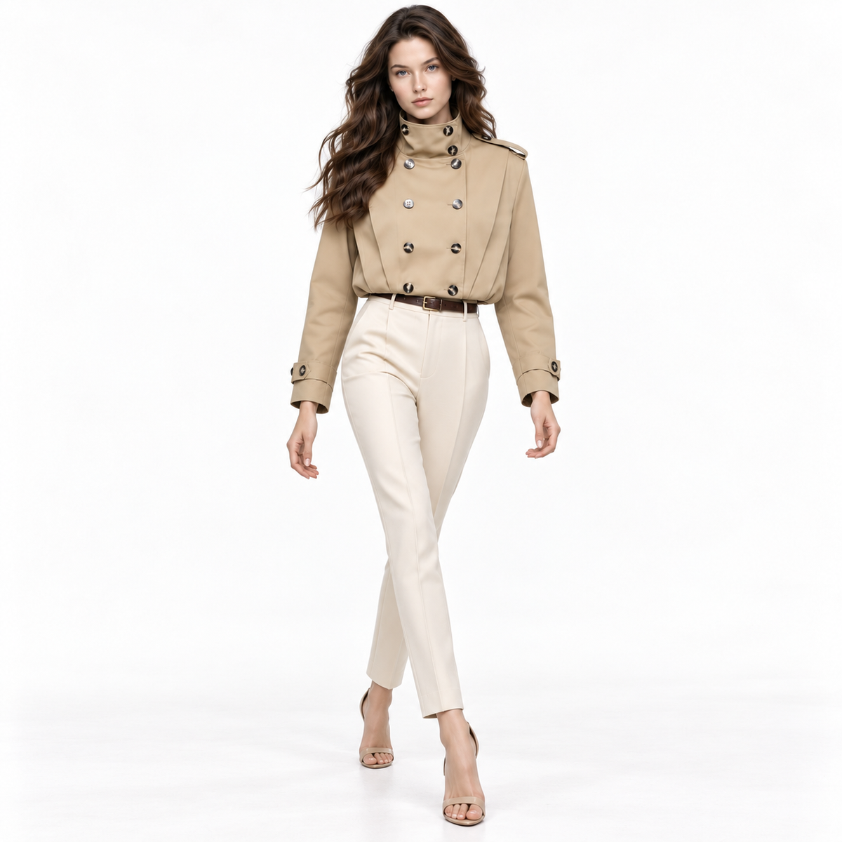 Chamarra Corta Estilo Trench  Elegancia Atemporal