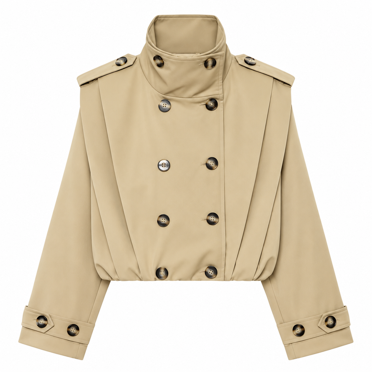 Chamarra Corta Estilo Trench  Elegancia Atemporal