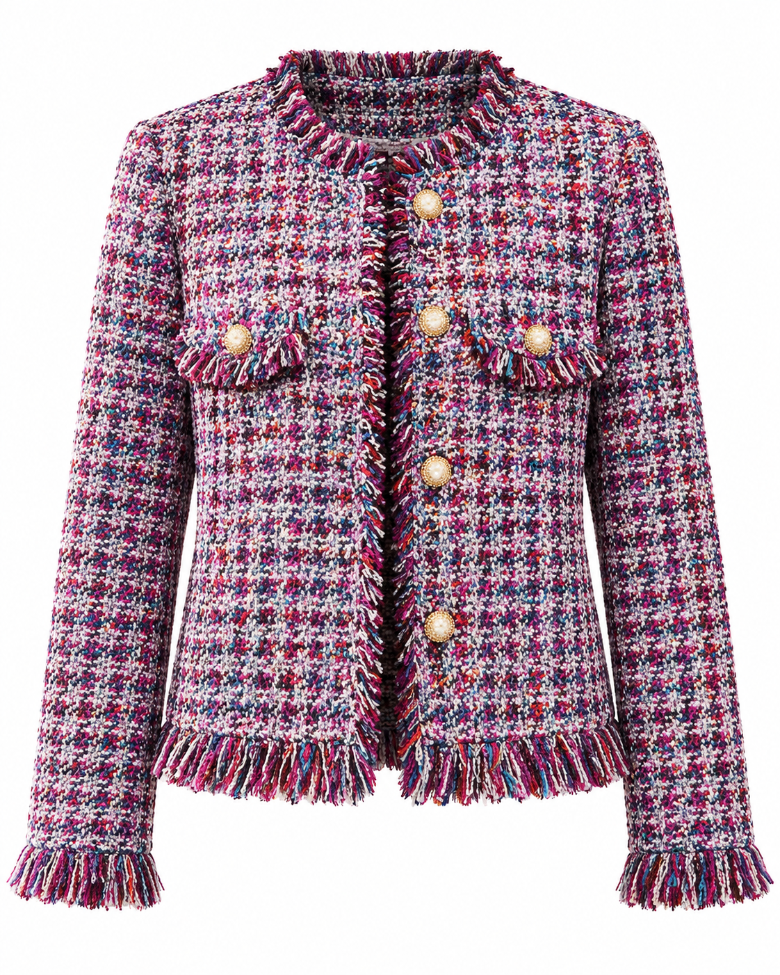Elegante Abrigo Chaqueta Corta  Casual Formal Con Flecos De Lana Moda Mujer En Tendencia