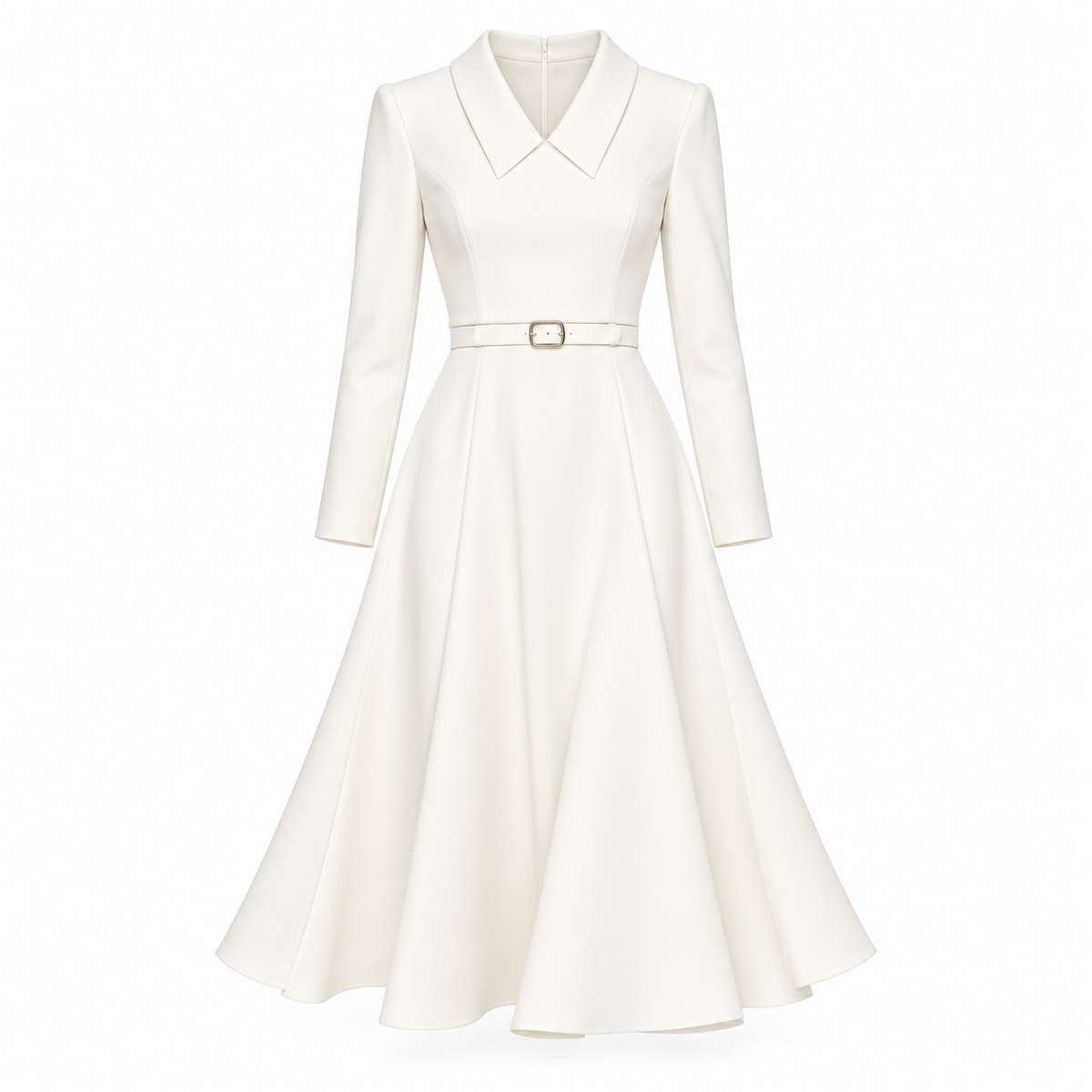 Elegante Vestido Casual Formal Largo Diseño de Cintura Ajustada De Punto Manga Larga  Cuello V Moda Mujer En Tendencia