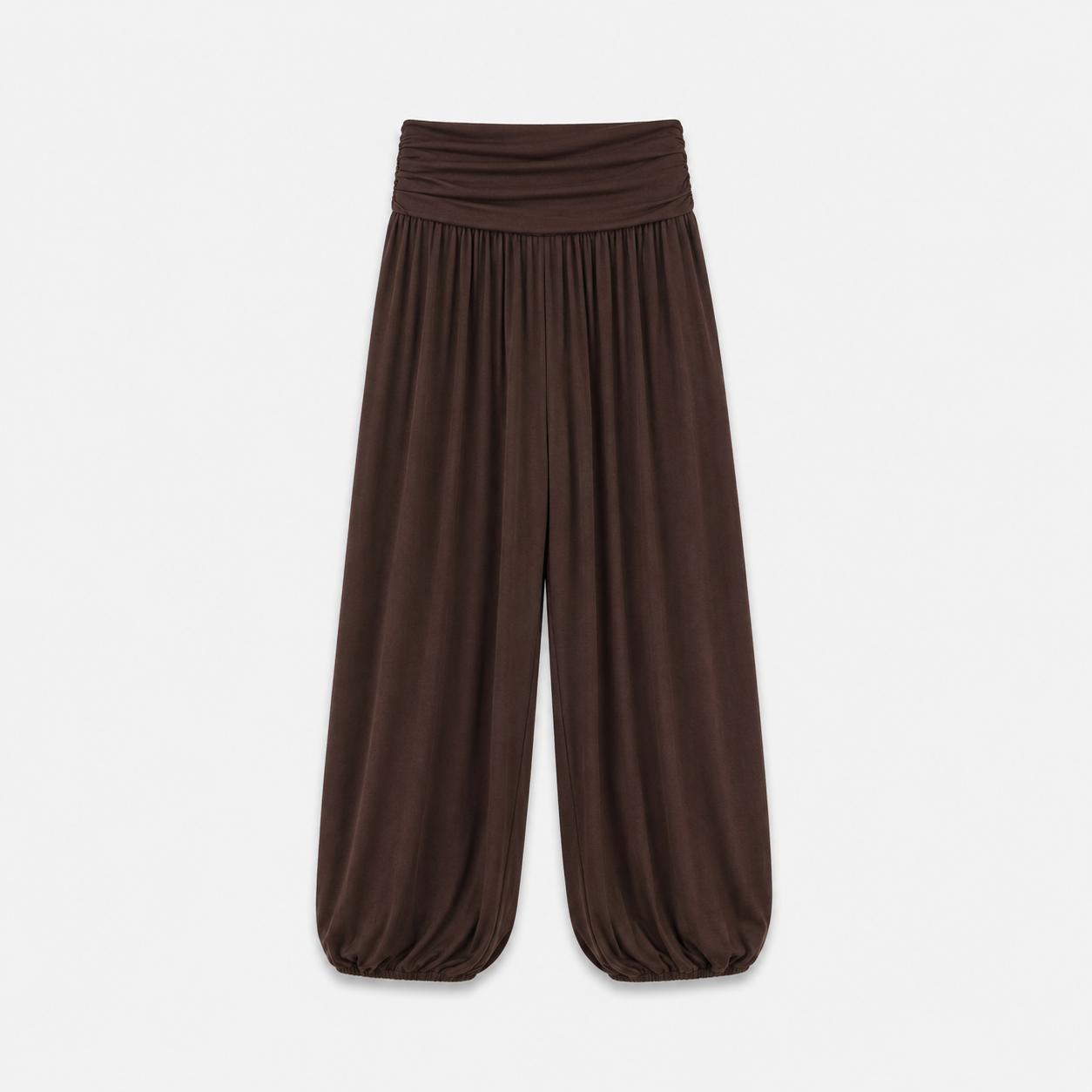 Pantalón Fluido de Mujer con Cintura Drapeada y Silueta amplia en Tendencia