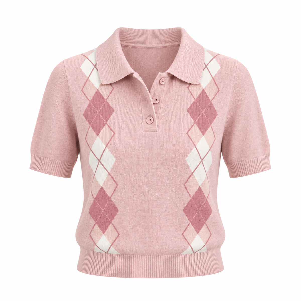 Elegante camiseta Tipo Polo De Punto De Manga Larga Con Bloques De Color Y Cuello V  Moda Mujer En Tendencia