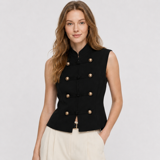 Chaleco Estructurado para Mujer con Detalles de Botones