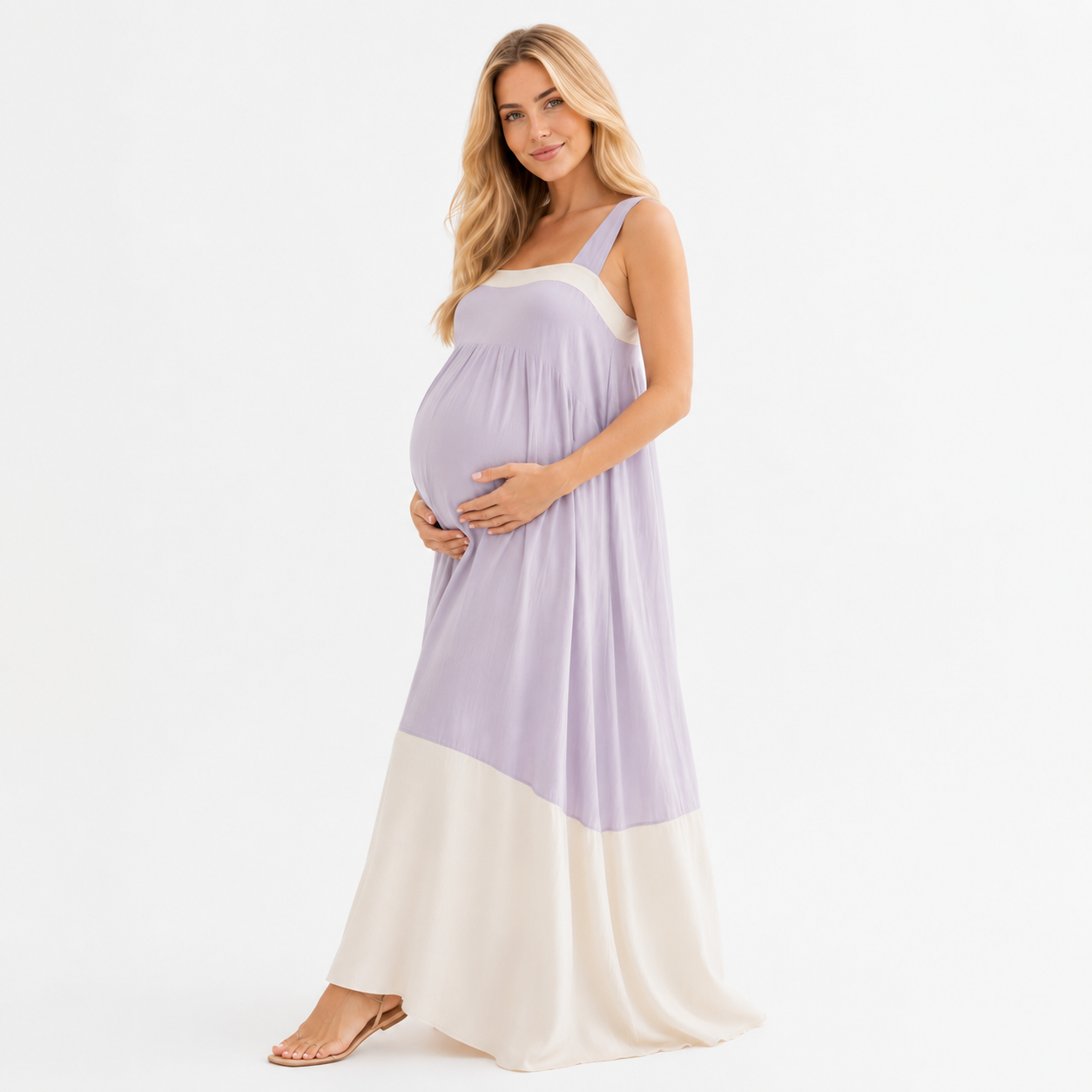 Vestido Maxi de Maternidad Lila Cómodo y Elegante (Copia)