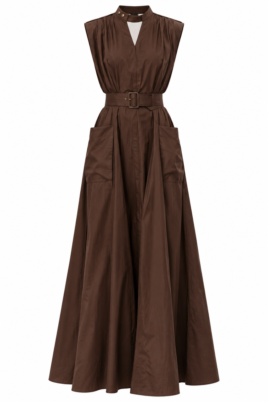 Vestido Elegante Largo Color Solido Cintura Alta Sin Mangas Casual Moda Mujer En Tendencia