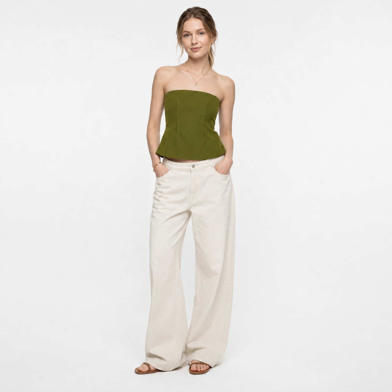 Top Strapless Elegante Estructurado para Mujer en Tendencia Efecto Adelgazante