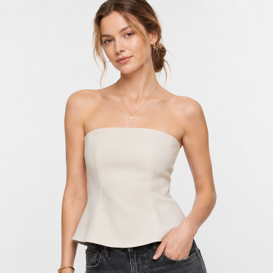 Top Strapless Elegante Estructurado para Mujer en Tendencia Efecto Adelgazante