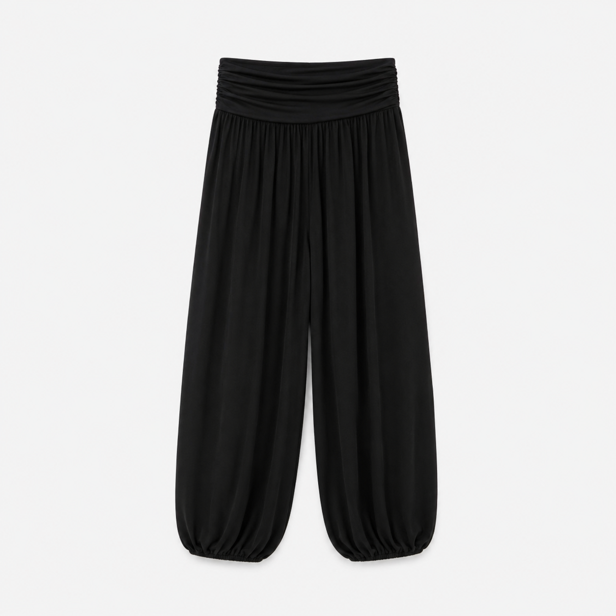 Pantalón Fluido de Mujer con Cintura Drapeada y Silueta amplia en Tendencia