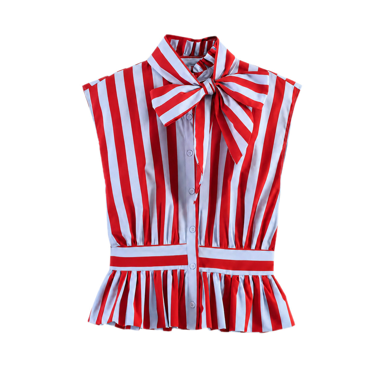 Blusa de Rayas con Moño en Tendencia