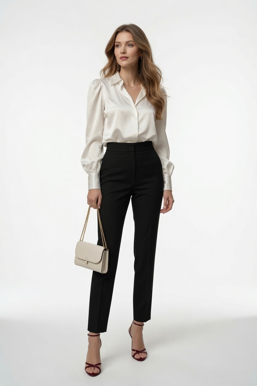 Elegante Pantalón De Traje Para Mujer Pierna Recta Diseño Asimétrico Moda Mujer En Tendencia 1 Tono Mas