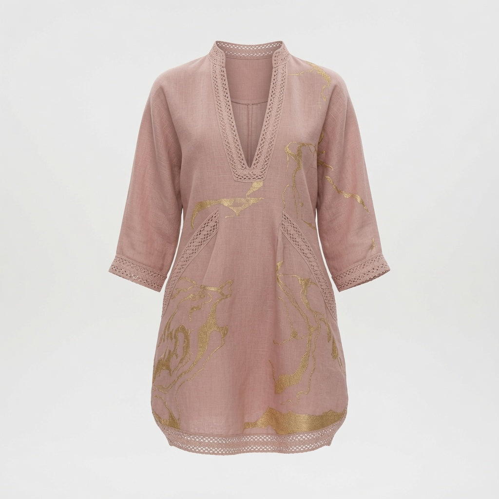 Vestido Corto Elegante Para Evento Con Escote En V Estampado Con Encajes Moda Mujer En Tendencia 3 Tonos Mas