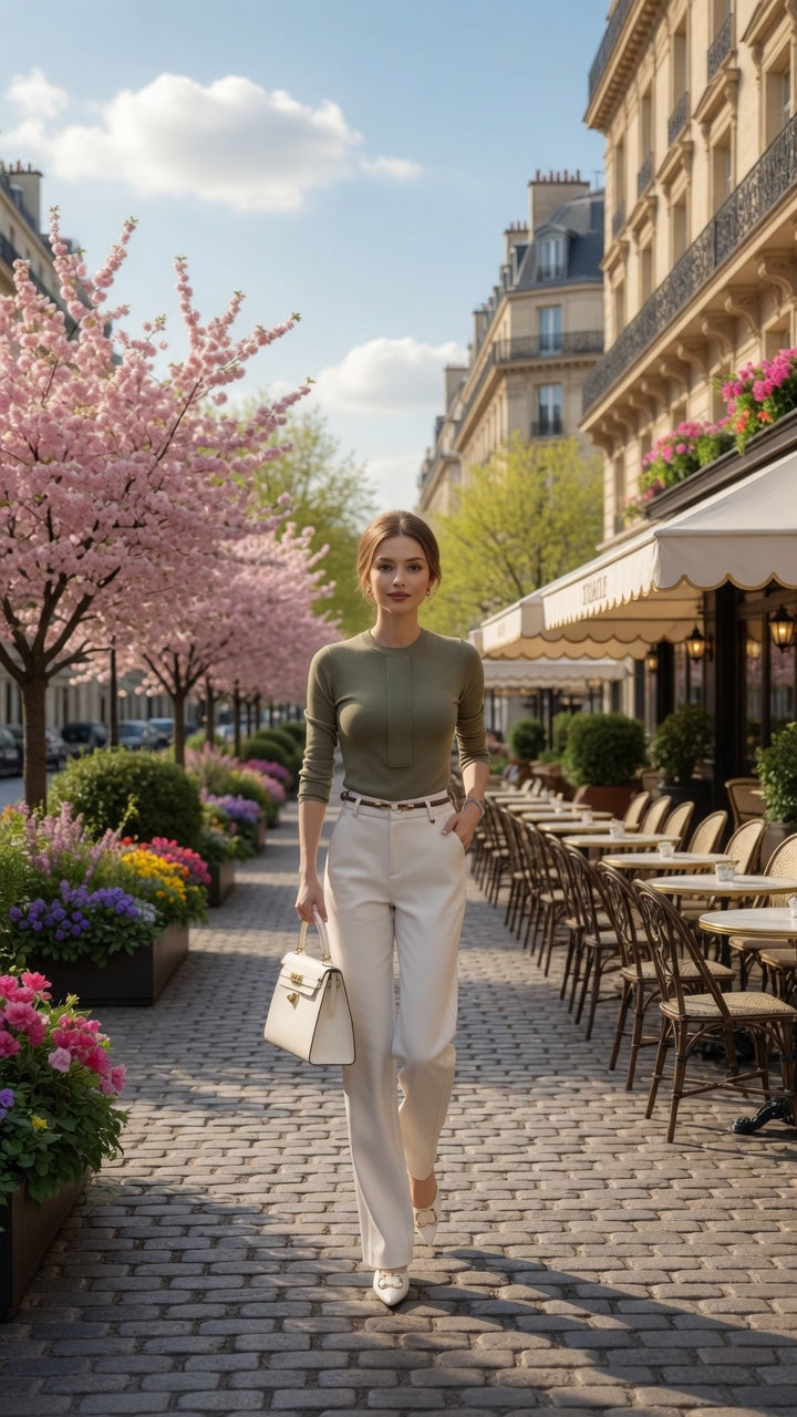 Pantalón Elegante De Traje Para  Mujer Pantalones Rectos De Cintura Alta Casual Formal Moda Mujer En Tendencia