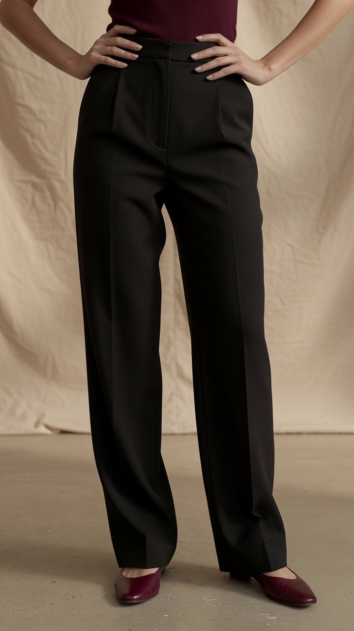 Pantalón Elegante Para Mujer Pierna Ancha Corte de Cintura Alta Casual Moda Mujer En Tendencia