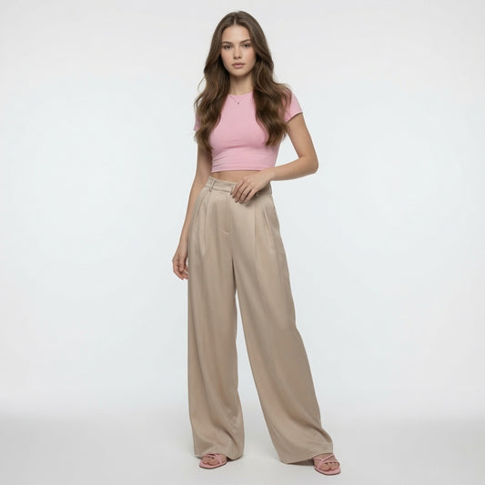 Elegante Pantalón Recto De Traje De Vestir Moda Mujer En Tendencia 3 Tonos Mas
