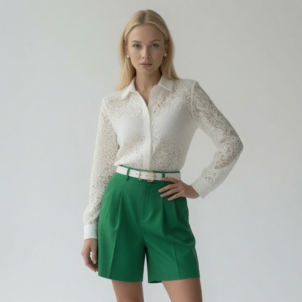 Shorts / Pantalón Corto Elegante Casual Formal Moda Mujer En Tendencia 2 Tonos Mas