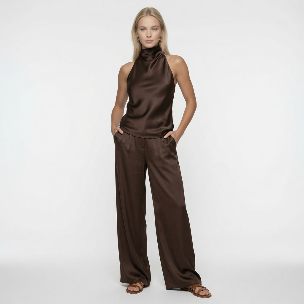 Top De Corsé De Satén Halter Para Mujer. Casual Formal. 3 Tonos Mas En Tendencia.