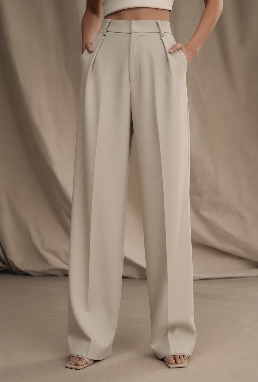 Elegante Pantalón Recto De Traje De Vestir Moda Mujer En Tendencia 3 Tonos Mas