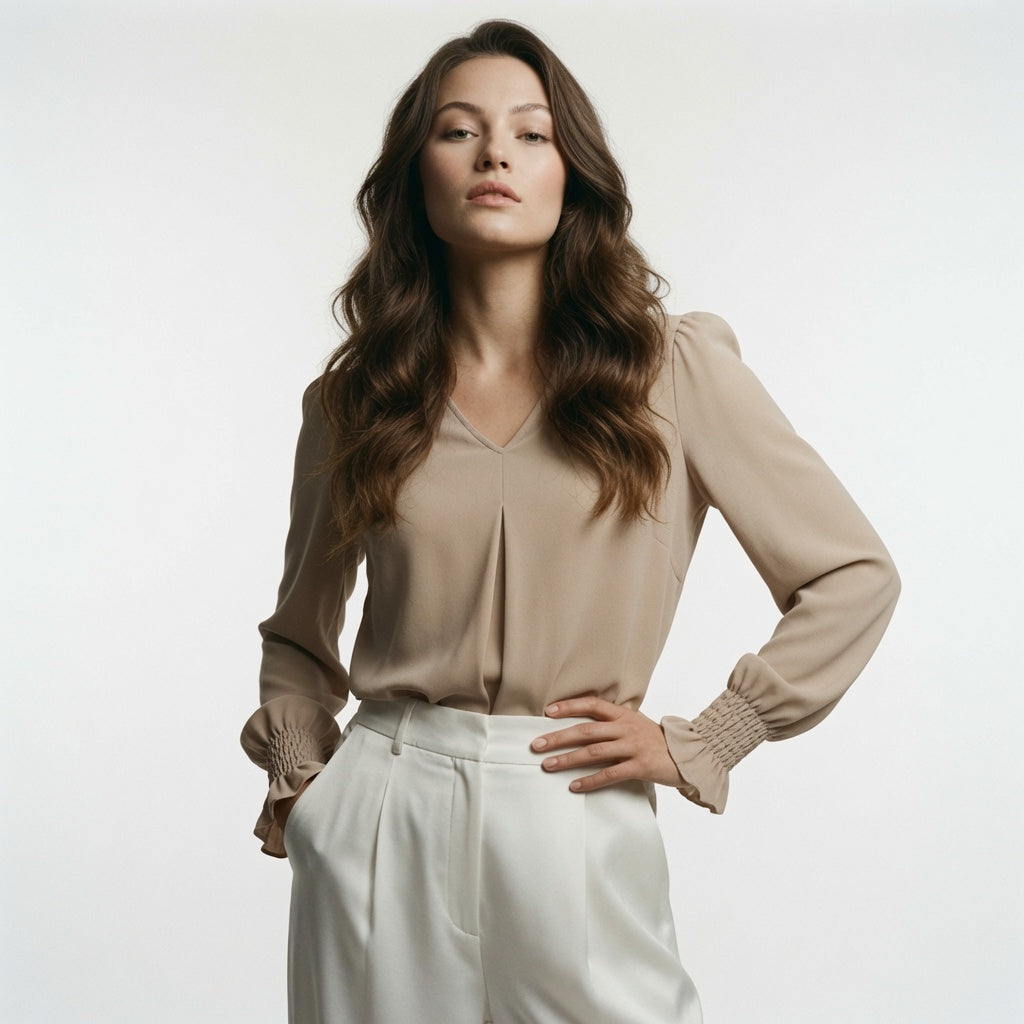 Blusa Casual Formal Elegante Con Escote V En Tendencia / 3 Colores Mas.