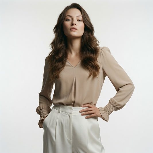 Blusa Casual Formal Elegante Con Escote V En Tendencia / 3 Colores Mas.