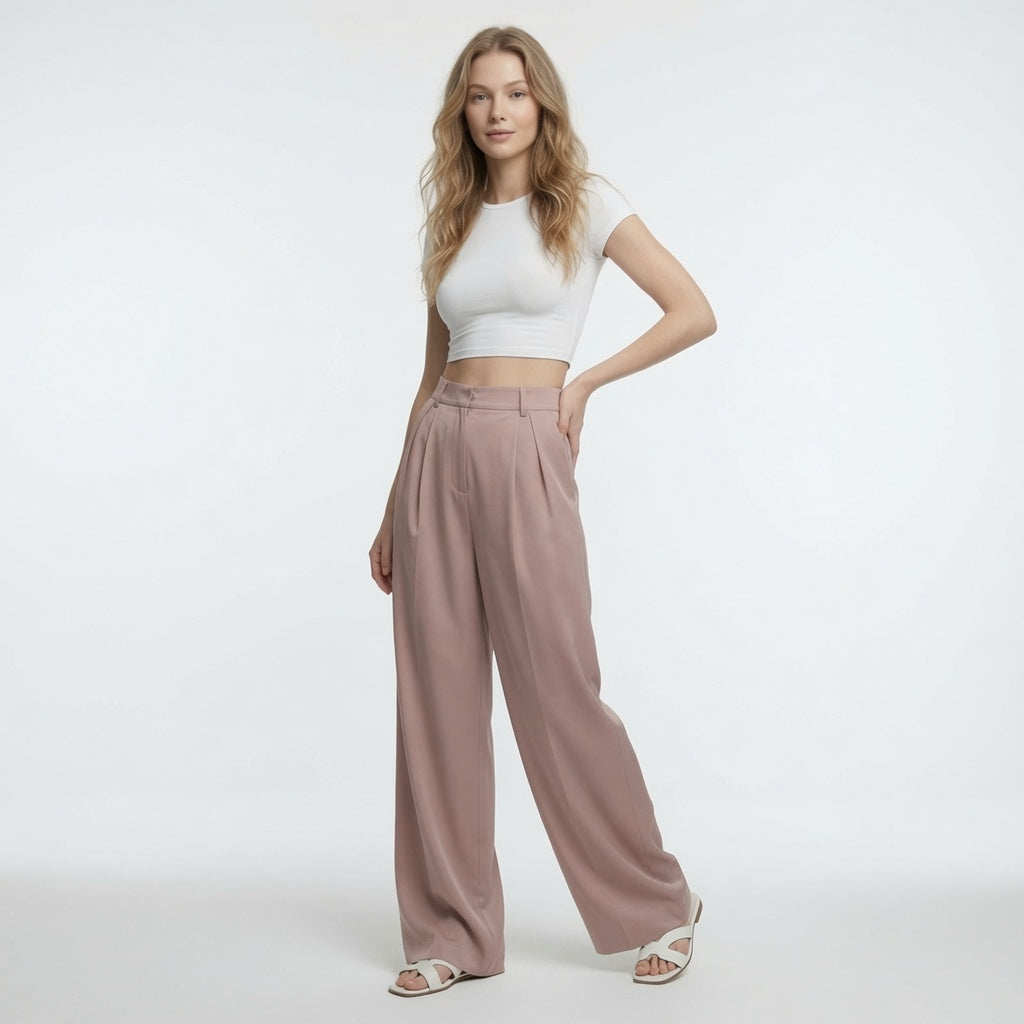 Elegante Pantalón Recto De Traje De Vestir Moda Mujer En Tendencia 3 Tonos Mas