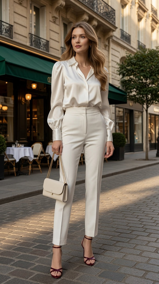 Elegante Pantalón De Traje Para Mujer De Pierna Recta Diseño Asimétrico Moda Mujer En Tendencia