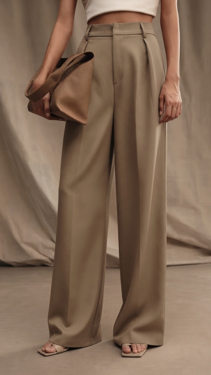 Elegante Pantalón Recto De Traje De Vestir Para Mujer Moda En Tendencia 2 Tonos Mas