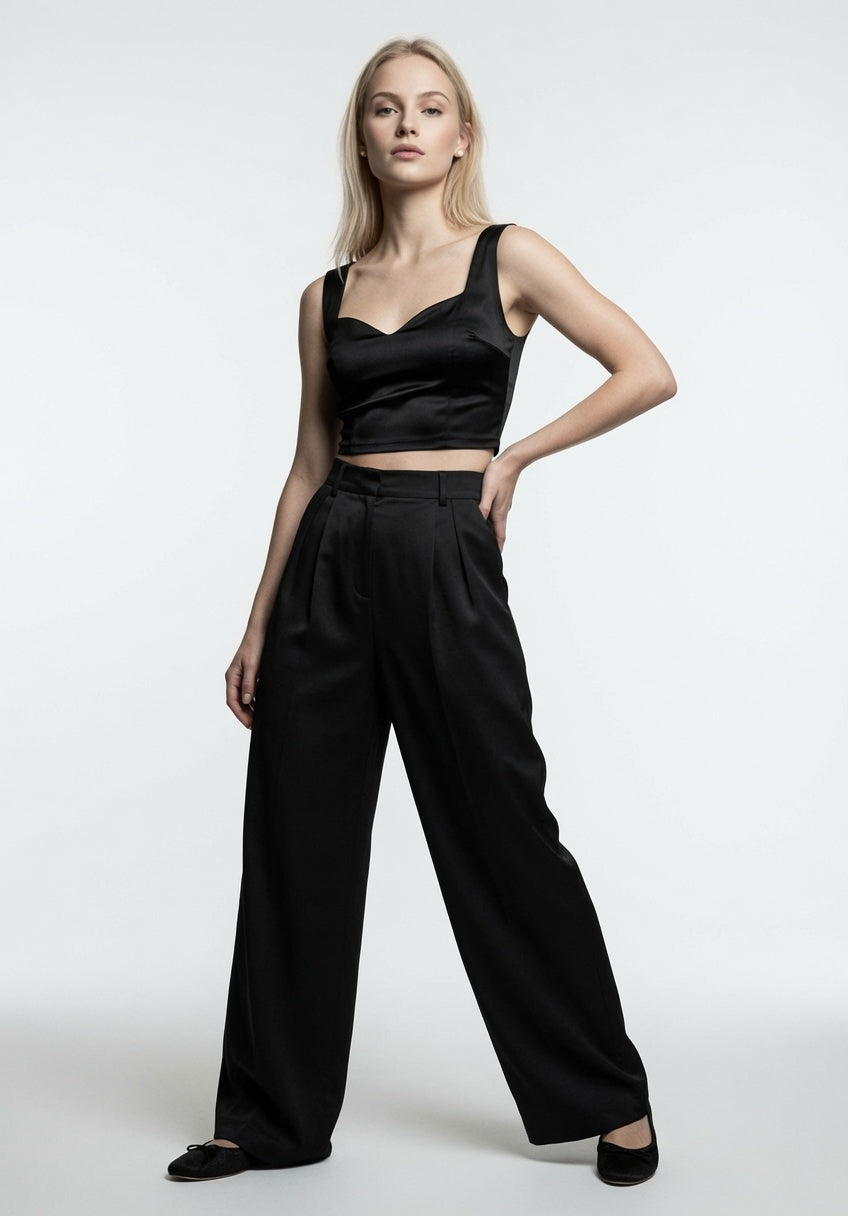 Elegante Pantalón Recto De Traje De Vestir Para Mujer  Casual Formal Moda Mujer En Tendencia 3 Tonos Mas