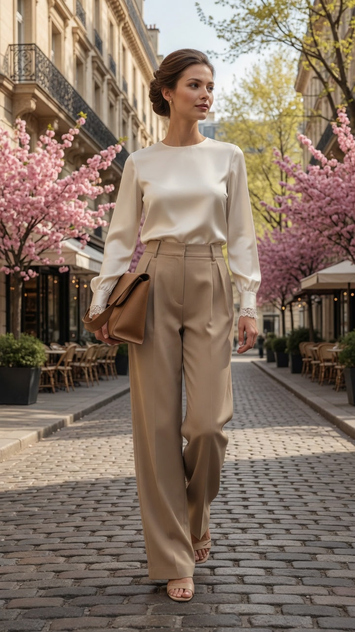 Elegante Pantalón Recto De Traje De Vestir Para Mujer Moda En Tendencia 2 Tonos Mas