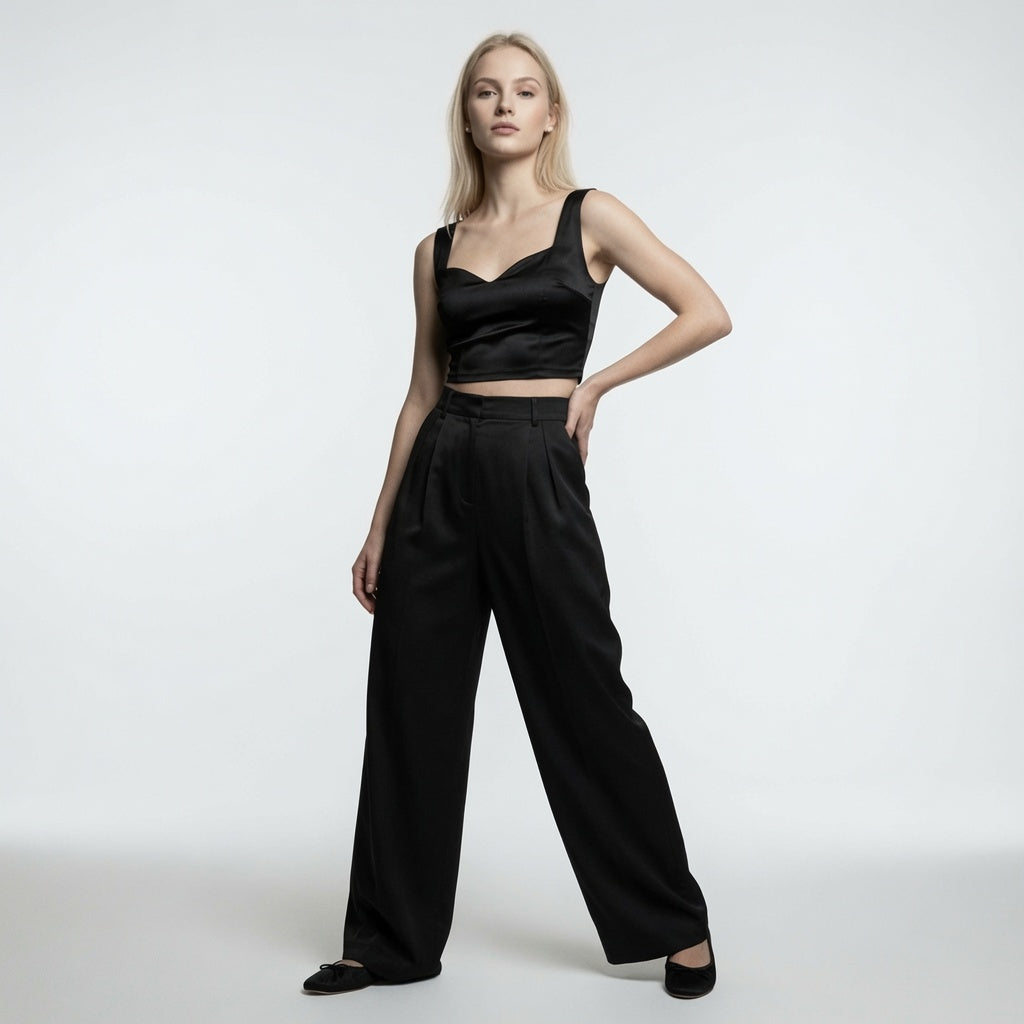 Elegante Pantalón Recto De Traje De Vestir Moda Mujer En Tendencia 3 Tonos Mas