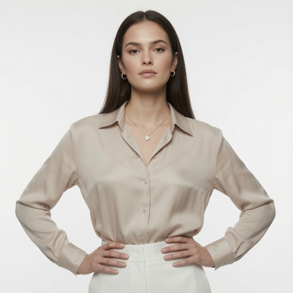 Blusa Para Mujer De Satén Casual Formal Elegante En Tendencia / 2 Colores Mas.