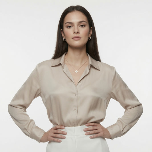 Blusa Para Mujer De Satén Casual Formal Elegante En Tendencia / 2 Colores Mas.