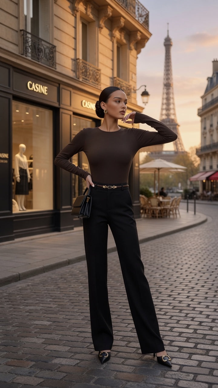 Pantalón Elegante De Traje Para Mujer Pantalones Rectos De Cintura Alta Casual Formal Moda Mujer