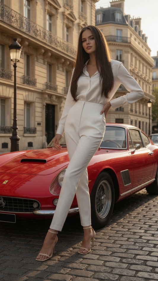 Pantalón Elegante Capri Casual Para Mujer Ajustado Hasta El Tobillo De Cintura Alta  Moda En Tendencia
