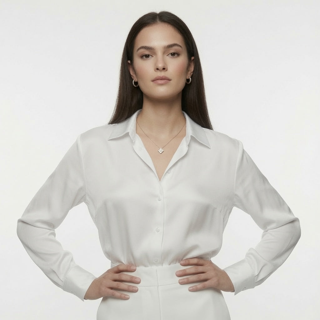 Blusa Para Mujer De Satén Casual Formal Elegante En Tendencia / 2 Colores Mas.