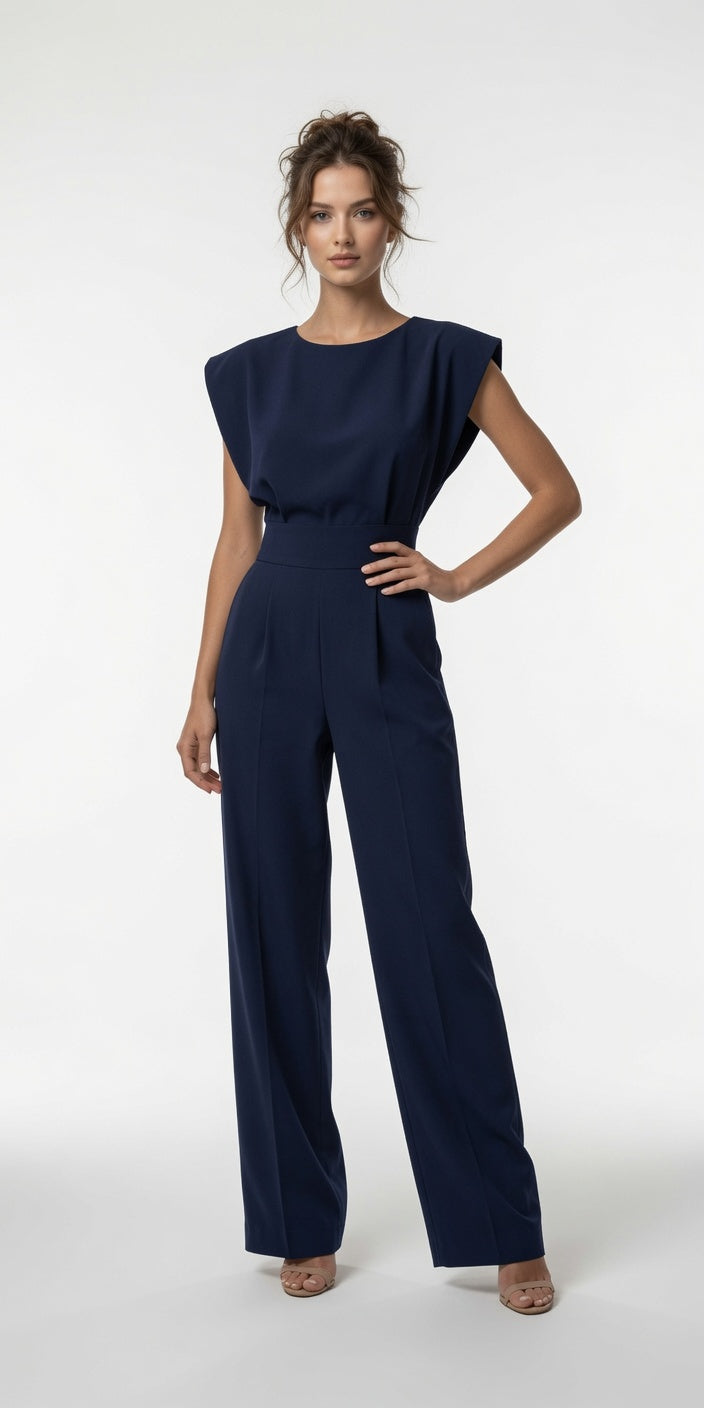 Elegante Mono De Mujer De Color Liso Con Tirantes Asimétricos y Pierna Recta Moda Mujer En Tendencia 4 Tonos Mas
