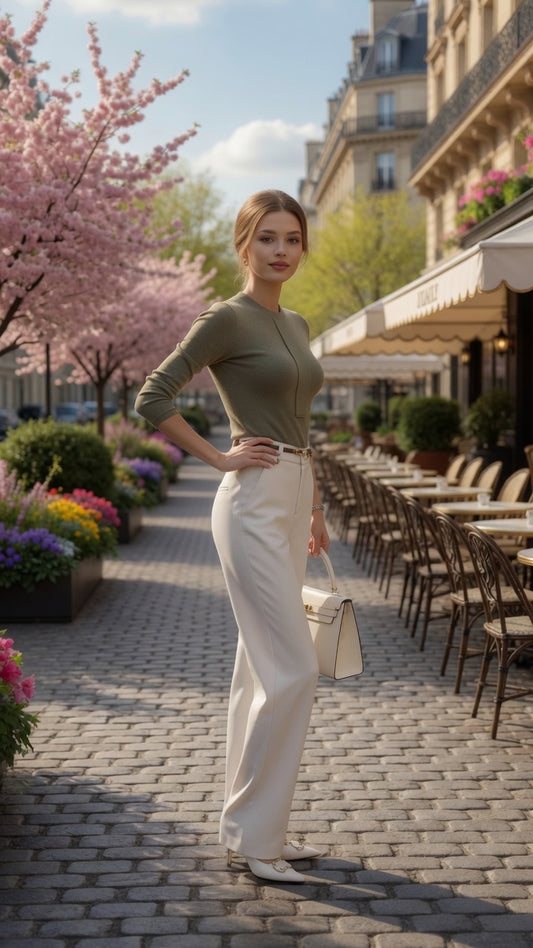 Pantalón Elegante De Traje Para  Mujer Pantalones Rectos De Cintura Alta Casual Formal Moda Mujer En Tendencia