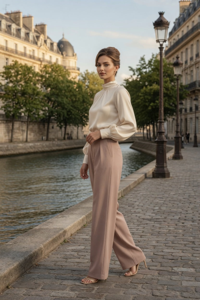 Elegante Pantalón Recto De Traje De Vestir Para Mujer  Casual Formal Moda Mujer En Tendencia 3 Tonos Mas