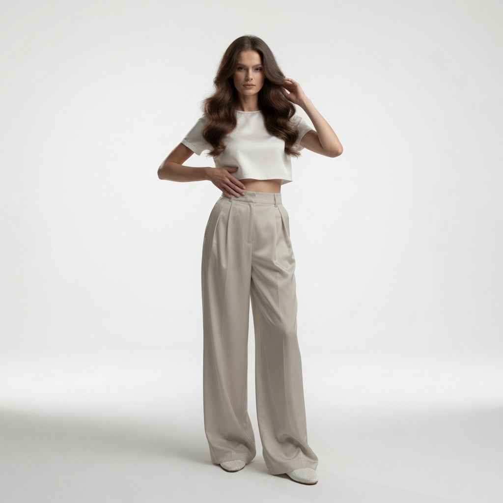 Elegante Pantalón Recto De Traje De Vestir Para Mujer Moda En Tendencia 4 Tonos Mas